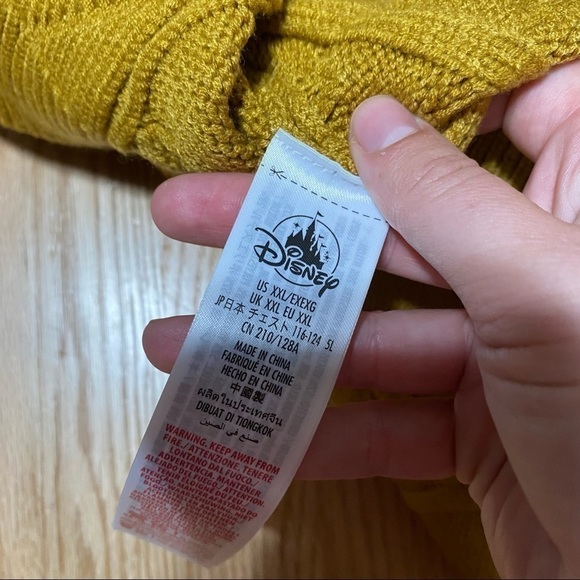 Disney Donald Duck Cable Knit Mustard Yellow Sweater NWT XXL Women’s Disney - Picture 8 of 8